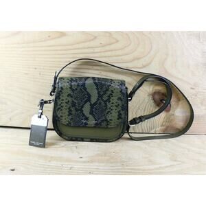 Marc Jacobs Bag Womens Leather Rider Embossed Green Snakeskin Crossbody Shoulder
